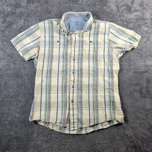 KUHL Men's Button Up Tapered Fit Short Sleeve Plaid Size Large